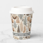 Earth Tones Christmas Pattern#25 ID1009 Pappbecher (Rückseite)