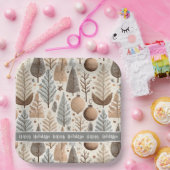 Earth Tones Christmas Pattern#25 ID1009 Pappteller (Party)