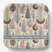 Earth Tones Christmas Pattern#25 ID1009 Pappteller (Vorderseite)