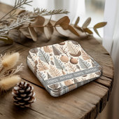 Earth Tones Christmas Pattern#25 ID1009 Rechteckiger Pappuntersetzer
