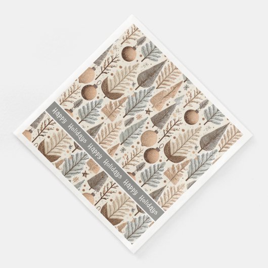 Earth Tones Christmas Pattern#25 ID1009 Serviette (Ecke)