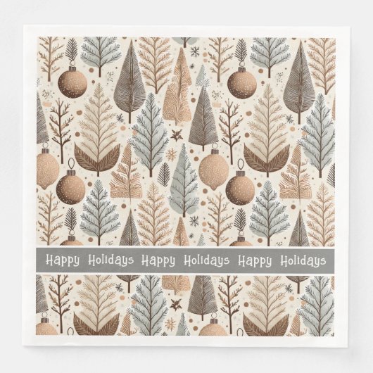 Earth Tones Christmas Pattern#25 ID1009 Serviette (Vorderseite)