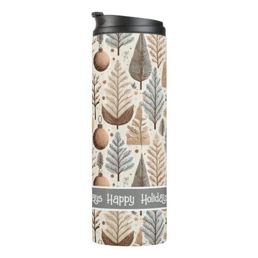 Earth Tones Christmas Pattern#25 ID1009 Thermosbecher (Nach rechts gedreht)