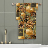 Earth Tones Christmas Pattern#29 ID1009 Badhandtuch Set