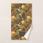 Earth Tones Christmas Pattern#29 ID1009 Badhandtuch Set (Handtuch)