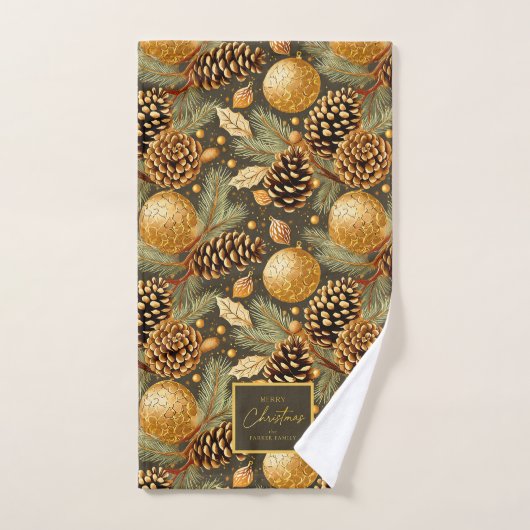 Earth Tones Christmas Pattern#29 ID1009 Badhandtuch Set (Handtuch)