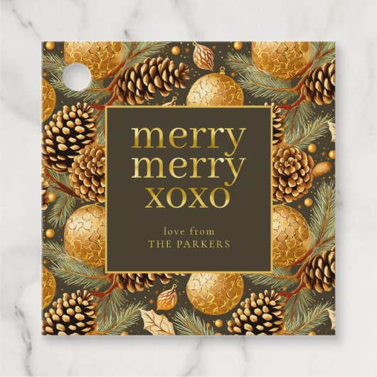 Earth Tones Christmas Pattern#29 ID1009 Geschenkanhänger (Vorderseite)