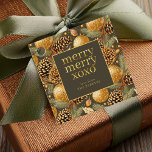 Earth Tones Christmas Pattern#29 ID1009 Geschenkanhänger<br><div class="desc">Wenn Sie sich fragen, welche Farbkombinationen Sie für Ihre Weihnachtsdekoration und Geschenkartikel in diesem Jahr auswählen sollten, habe ich Sammlungen von aufeinander abgestimmten Mustern erstellt, um das Leben ein wenig leichter zu machen. Dieses "Frohe Weihnachten"-Geschenk-Tag zeigt ein Aquarellmuster aus Nadelkronen und Blattwerk in Erdtönen und Gold mit einer Vorlage, um...</div>
