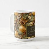Earth Tones Christmas Pattern#29 ID1009 Kaffeetasse (Vorderseite Links)