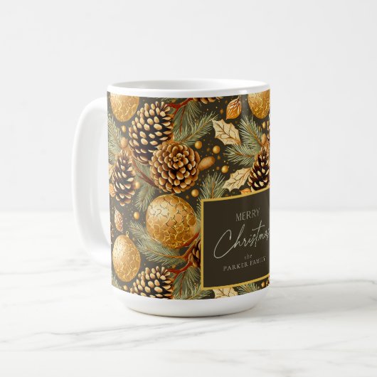 Earth Tones Christmas Pattern#29 ID1009 Kaffeetasse (Vorderseite Links)