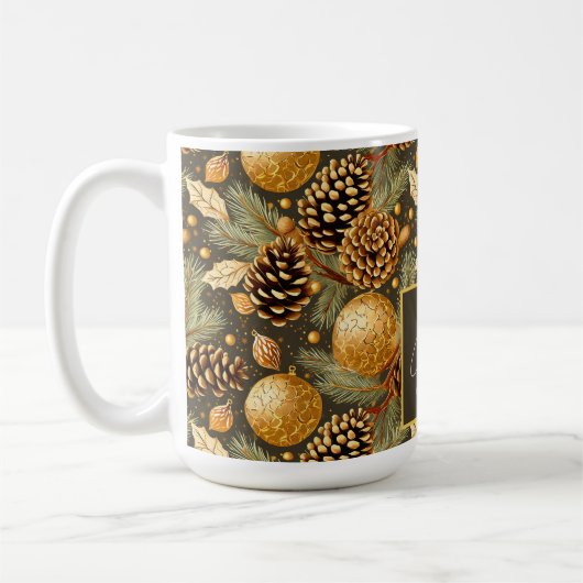 Earth Tones Christmas Pattern#29 ID1009 Kaffeetasse (Links)