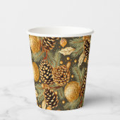 Earth Tones Christmas Pattern#29 ID1009 Pappbecher (Rückseite)