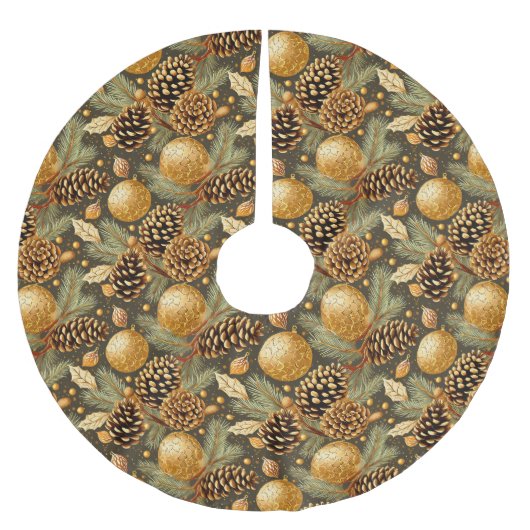 Earth Tones Christmas Pattern#29 ID1009 Polyester Weihnachtsbaumdecke (Vorderseite)