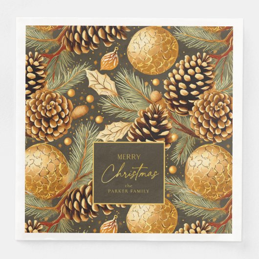 Earth Tones Christmas Pattern#29 ID1009 Serviette (Vorderseite)