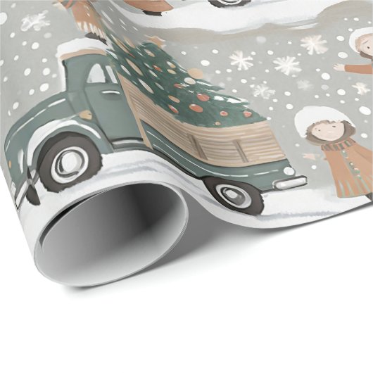 Earth Tones Christmas Pattern#2 ID1009 Geschenkpapier (Rolleneckpunkt)