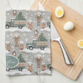 Earth Tones Christmas Pattern#2 ID1009 Geschirrtuch (Viertel Falte)