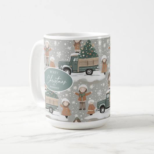 Earth Tones Christmas Pattern#2 ID1009 Kaffeetasse (Vorderseite Links)