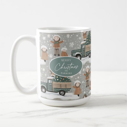 Earth Tones Christmas Pattern#2 ID1009 Kaffeetasse (Links)