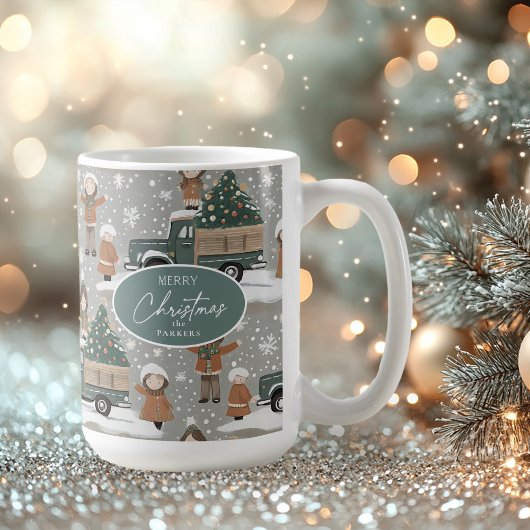 Earth Tones Christmas Pattern#2 ID1009 Kaffeetasse