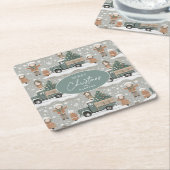 Earth Tones Christmas Pattern#2 ID1009 Rechteckiger Pappuntersetzer (angewinkelt)