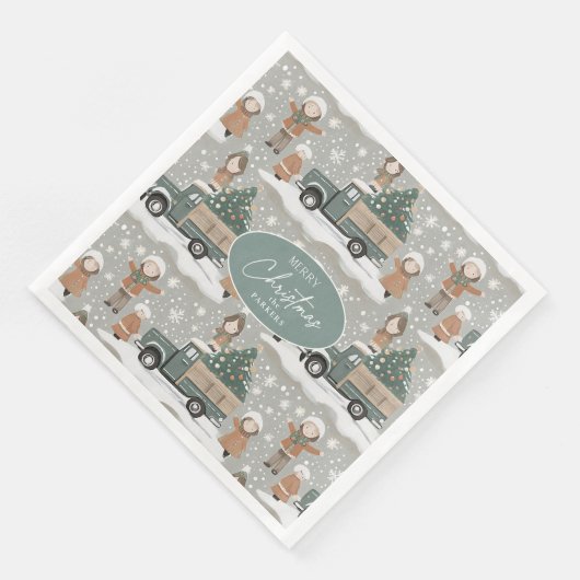 Earth Tones Christmas Pattern#2 ID1009 Serviette (Ecke)