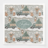 Earth Tones Christmas Pattern#2 ID1009 Serviette (Vorderseite)