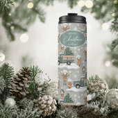 Earth Tones Christmas Pattern#2 ID1009 Thermosbecher