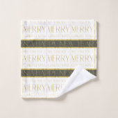 Earth Tones Christmas Pattern#35b ID1009 Badhandtuch Set (Waschlappen)