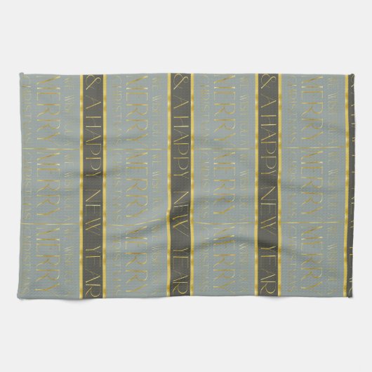 Earth Tones Christmas Pattern#35b ID1009 Geschirrtuch (Horizontal)