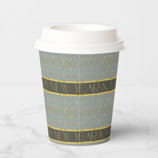 Earth Tones Christmas Pattern#35b ID1009 Pappbecher (Rechts)