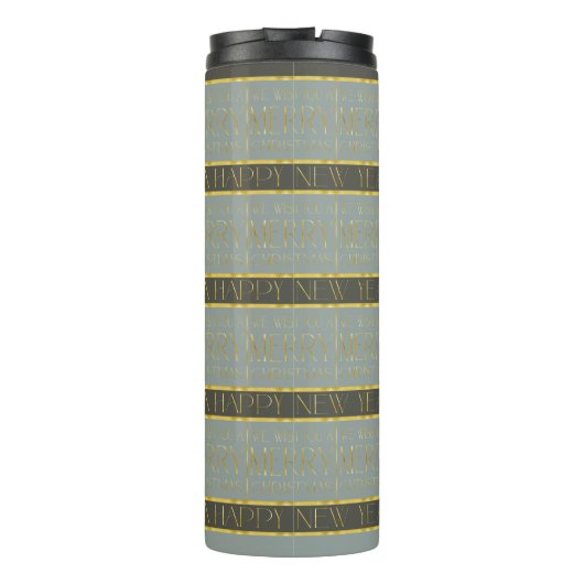 Earth Tones Christmas Pattern#35b ID1009 Thermosbecher (Rückseite)