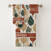 Earth Tones Christmas Pattern#5 ID1009 Badhandtuch Set (Insitu)