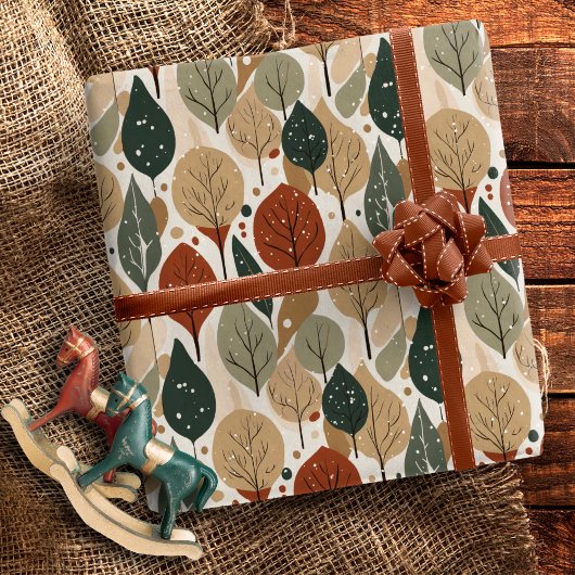 Earth Tones Christmas Pattern#5 ID1009 Geschenkpapier