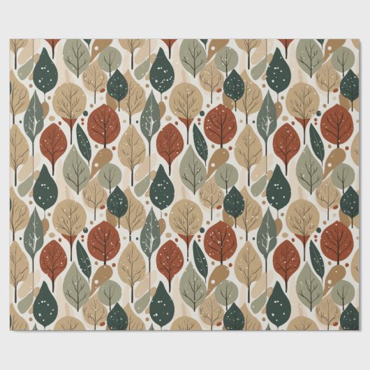 Earth Tones Christmas Pattern#5 ID1009 Geschenkpapier (Flach)