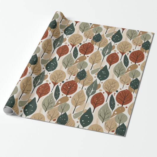 Earth Tones Christmas Pattern#5 ID1009 Geschenkpapier (Ungerollt)