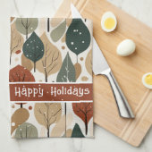 Earth Tones Christmas Pattern#5 ID1009 Geschirrtuch (Viertel Falte)