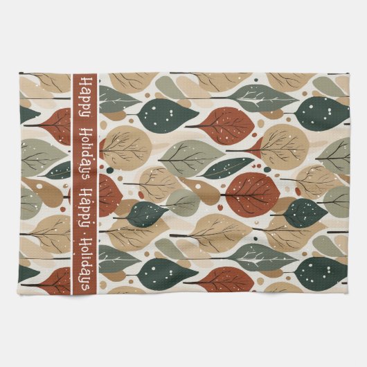 Earth Tones Christmas Pattern#5 ID1009 Geschirrtuch (Horizontal)