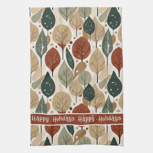 Earth Tones Christmas Pattern#5 ID1009 Geschirrtuch (Vertikal)