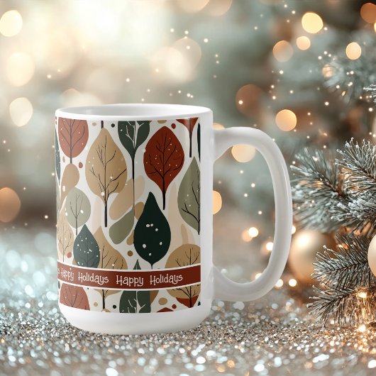 Earth Tones Christmas Pattern#5 ID1009 Kaffeetasse