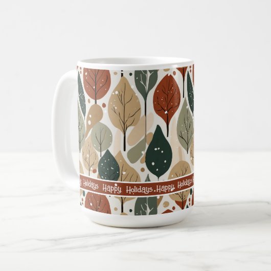 Earth Tones Christmas Pattern#5 ID1009 Kaffeetasse (Vorderseite Links)