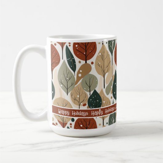 Earth Tones Christmas Pattern#5 ID1009 Kaffeetasse (Links)