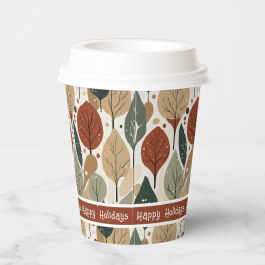 Earth Tones Christmas Pattern#5 ID1009 Pappbecher (Rechts)