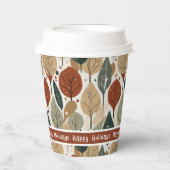 Earth Tones Christmas Pattern#5 ID1009 Pappbecher (Vorderseite)