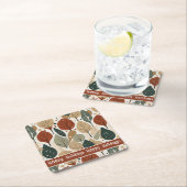 Earth Tones Christmas Pattern#5 ID1009 Rechteckiger Pappuntersetzer (Vor Ort)