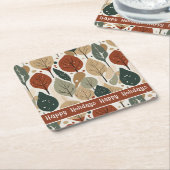 Earth Tones Christmas Pattern#5 ID1009 Rechteckiger Pappuntersetzer (angewinkelt)
