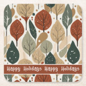 Earth Tones Christmas Pattern#5 ID1009 Rechteckiger Pappuntersetzer (Vorderseite)