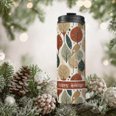 Earth Tones Christmas Pattern#5 ID1009 Thermosbecher