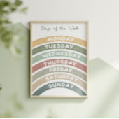 Earth Tones Days of the Week Educational Poster