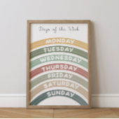 Earth Tones Days of the Week Educational Poster