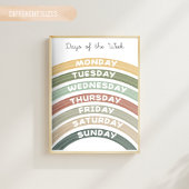 Earth Tones Days of the Week Educational Poster